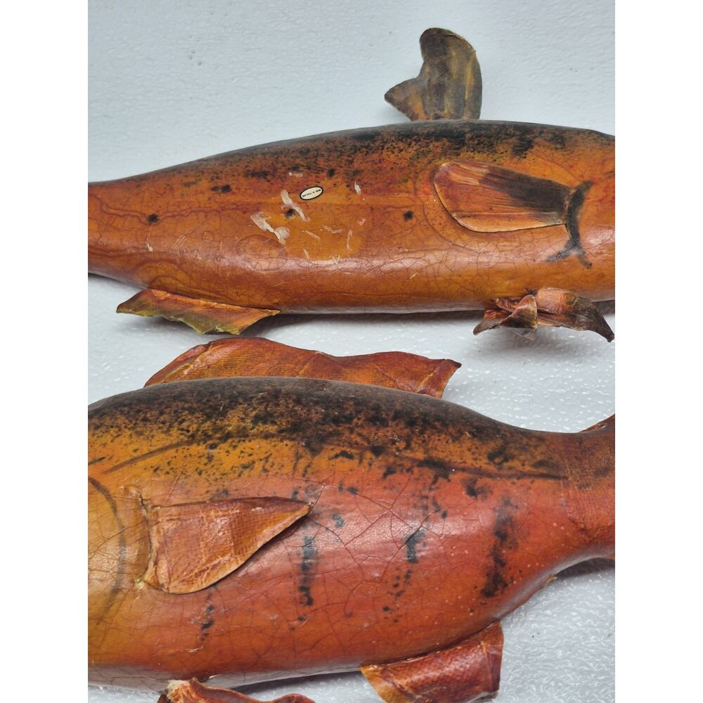 vintage paper mache Red Snapper fish sculptures Made In Thailand - Picture 3 of 7